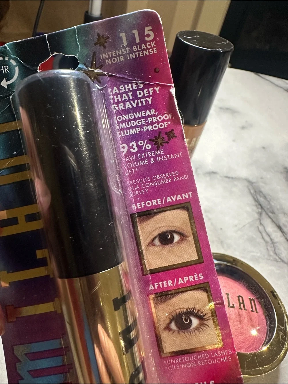 Milani Makeup Bundle with Red Cosmetic Bag and Pink Blush